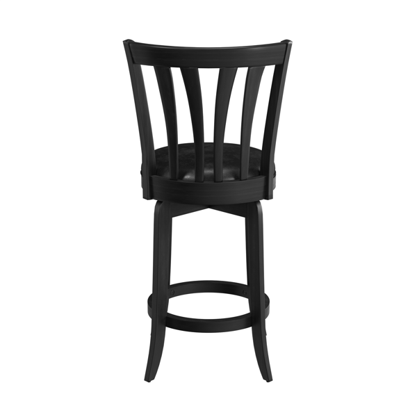HH2 Home Savana Black Wood Counter Height Swivel Stool