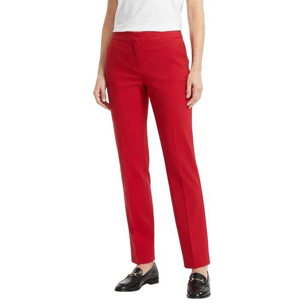 Womens Kasper Fly Front Solid Slim Crepe Pants - image 