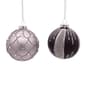 Kurt S. Adler 6pc Silver & Black Jeweled Glass Ball Ornaments Set - image 2