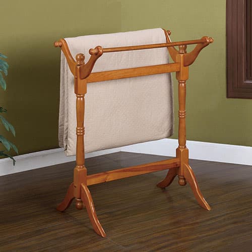 Linon Home Decor Oak Blanket & Quilt Rack - image 