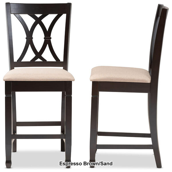 Baxton Studio Reneau Wood Counter Height Pub Chairs - Set of 2
