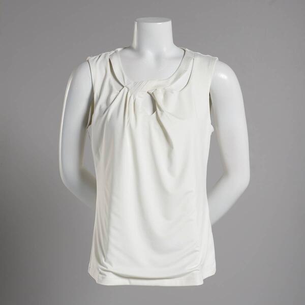 Womens Zac & Rachel Sleeveless Solid ITY Cut-Out Top - image 