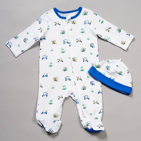 Baby Boy (NB-9M) Little Me(R) Golf Links Footie with Hat - image 
