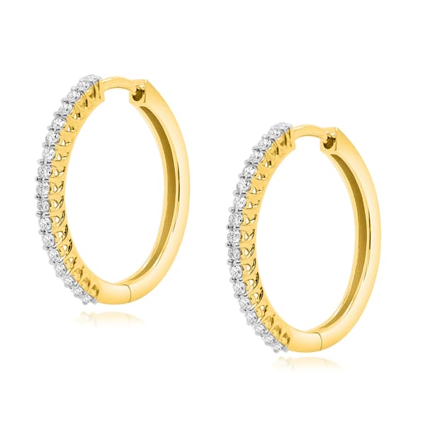 Nova Star(R) Gold Plated Silver 1/2ctw. Lab Grown Diamond Earrings - image 