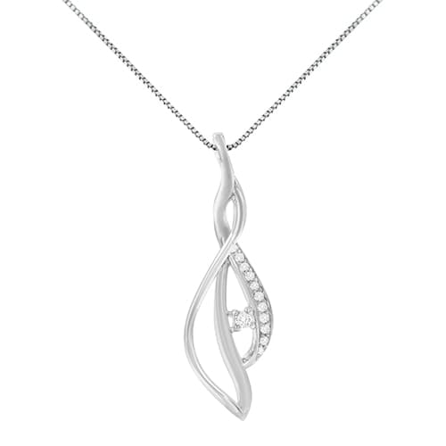 Espira 10kt. 1/10ctw. Round Diamond Pendant Necklace
