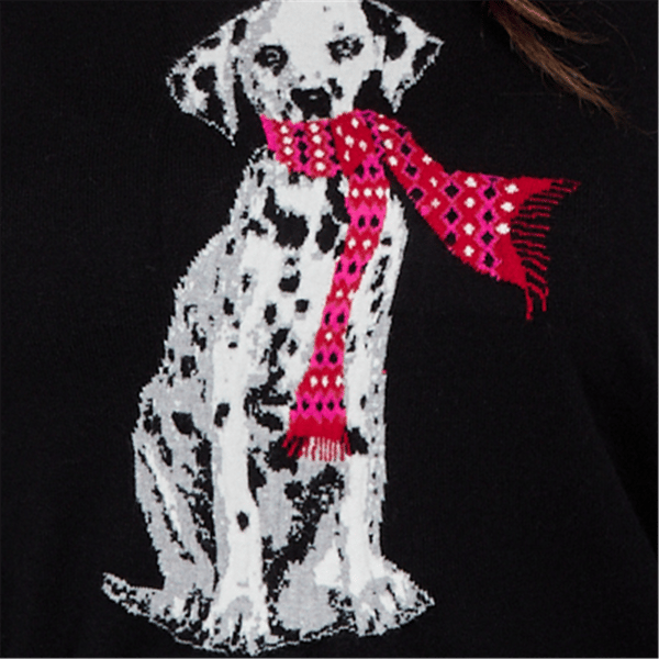 Plus Size Ruby Rd. Mysterious Romance Dalmatian Intarsia Sweater