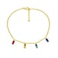 Barefootsies Gold Plated Multi Color Cubic Zirconia Drop Anklet - image 1