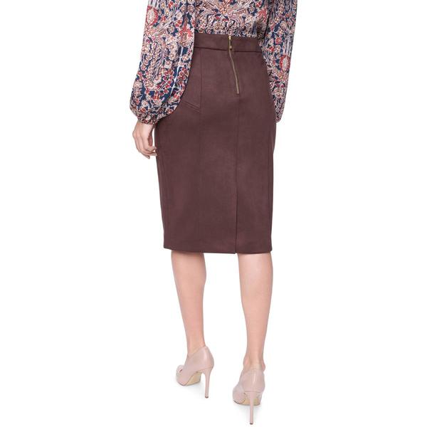Womens Tommy Hilfiger Back Zipper Faux Suede Pencil Skirt