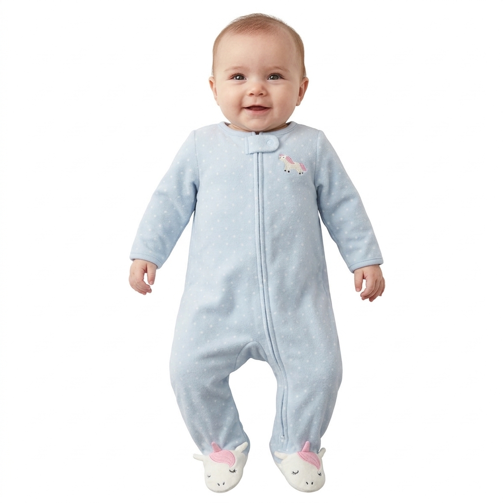 Baby Girl (NB-9M) Carter''s(R) Unicorn Zip Sleep & Play Pajamas
