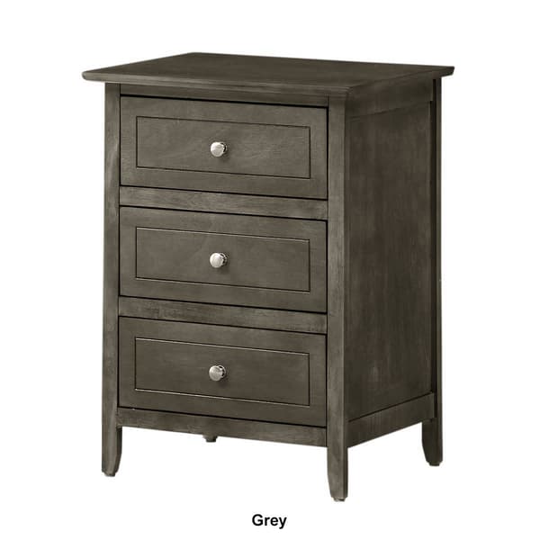 Passion Furniture Daniel 3-Drawer Nightstand