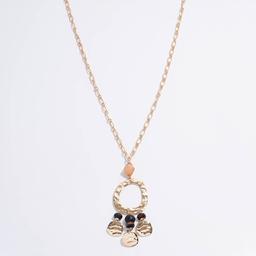 Ashley Cooper(tm) Long Gold-Tone Beaded Textured Oval Pendant