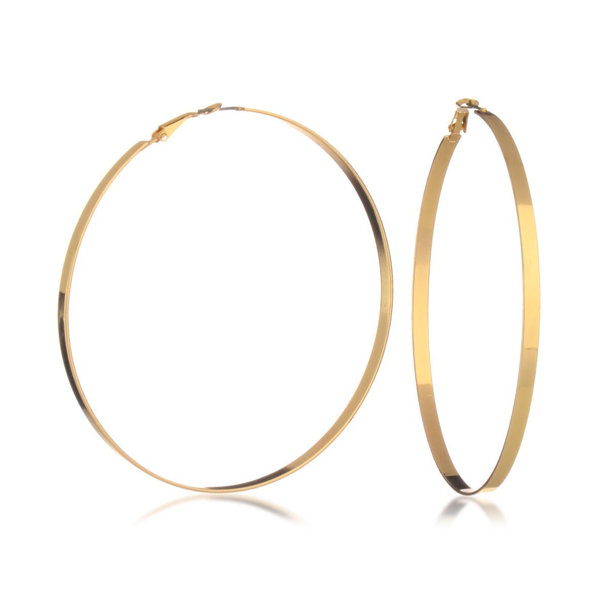 GUESS Gold Large Flat Edge Hoop Earrings