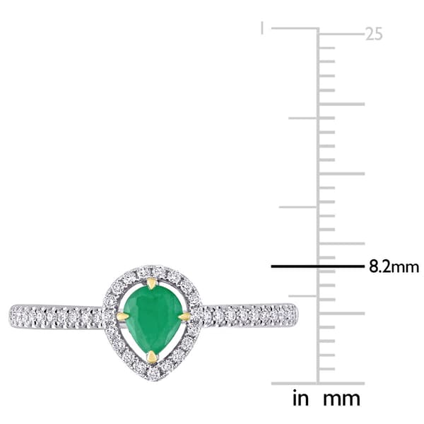 Gemstones Classics™ 14kt. 2-Tone White Gold Emerald Halo Ring