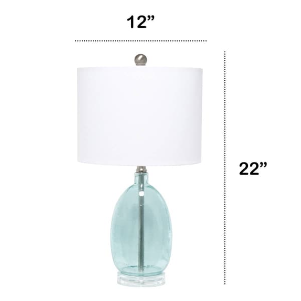 Lalia Home Classix Oval Glass Table Lamp w/White Drum Shade