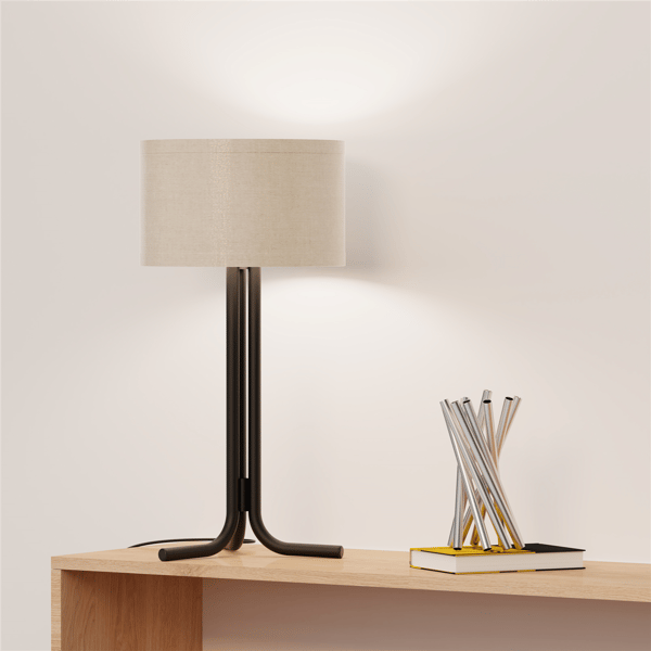 Infibrite 20in Classic Elegance Table Lamp with Cylindrical Shade