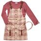 Girls &#40;7-12&#41; Little Lass&#40;R&#41; Waffle Knit Top & Plaid Jumper Set - image 1