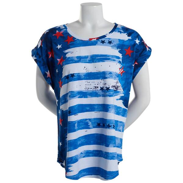 Womens New Direction Stripes & Stars Top - image 