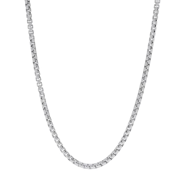 22in. Sterling Silver Round Box Necklace - image 