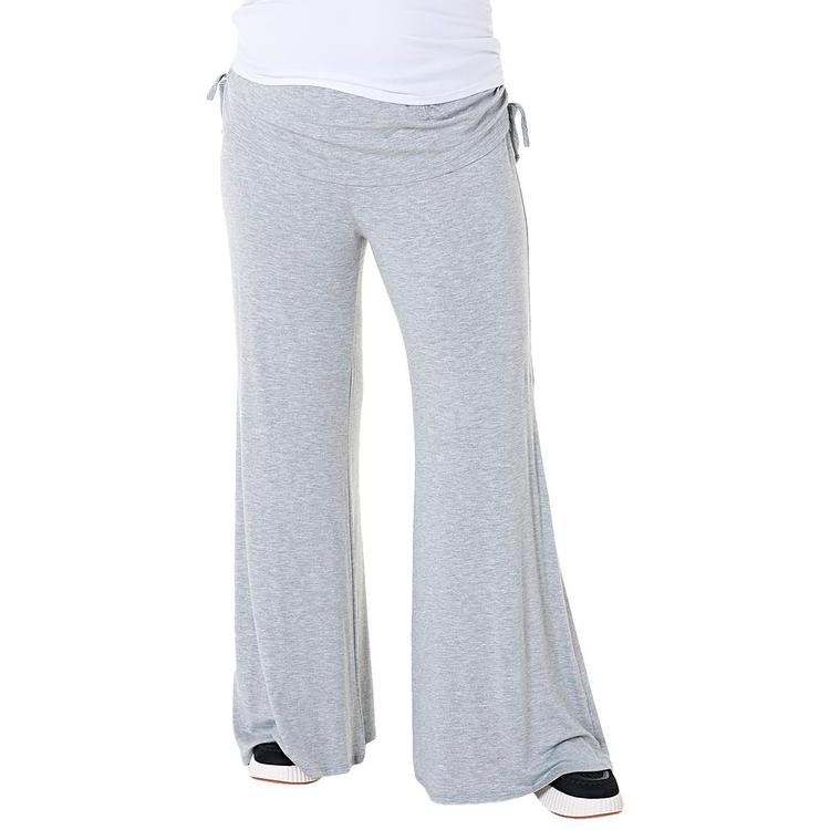 Womens Due Time Fold Over Side Cinch Maternity Palazzo Pants