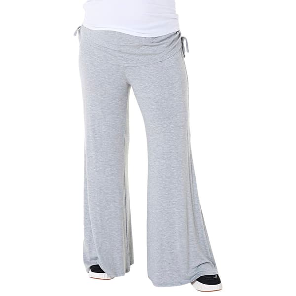Womens Due Time Fold Over Side Cinch Maternity Palazzo Pants