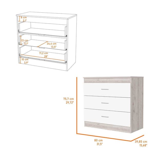 FM FURNITURE Cambridge Three-Drawers Dresser