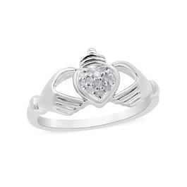 Diamond Classics&#40;tm&#41; Sterling Silver 1/10ctw. Diamond Claddagh Ring