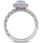 Gemstones Classics&#8482; 14kt. White Gold Aquamarine/Diamond Halo Ring - image 3