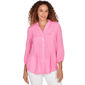 Petite Ruby Rd. Must Haves I Solid Silky Slub Pleated Button Fro - image 1