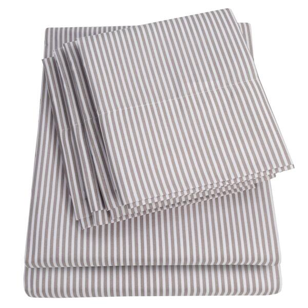 Sweet Home Collection 6pc. Classic Stripes Microfiber Sheets - image 