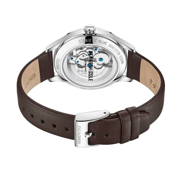 Mens Kenneth Cole&#174; New York Brown/White Dial Watch - KCWGE2232501
