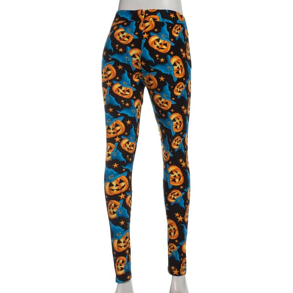 Womens Runway Ready Witch Hat Jack O''Lantern Halloween Leggings