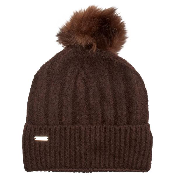 Womens Steve Madden Ribbed Beanie with Pom - image 