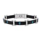 Mens Forever New Stainless Steel Carbon Fiber Cross Bracelet - image 1