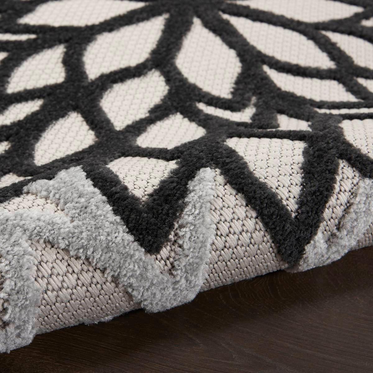 Nourison Aloha Monochrome Tropical Round Rug