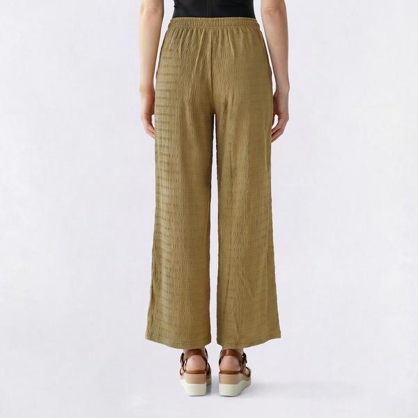 Juniors Derek Heart Crinkle Knit Mid Rise Palazzo Pants - image 