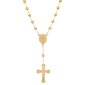 Mens Iron Saints 18kt. Gold-Plated Rosary-Style Cross & Crucifix - image 1