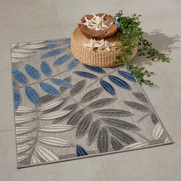 Nourison Aloha Large Leaf Print Indoor/Outdoor Area Rug