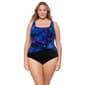 Plus Size Great Lengths Twist Front Abstract One Piece Swimsuit - image 1