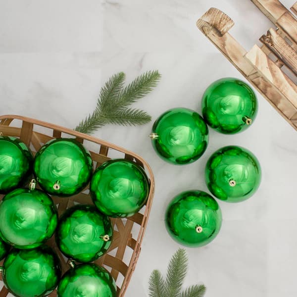 Northlight Seasonal 12ct. 100mm Green Christmas Ornaments