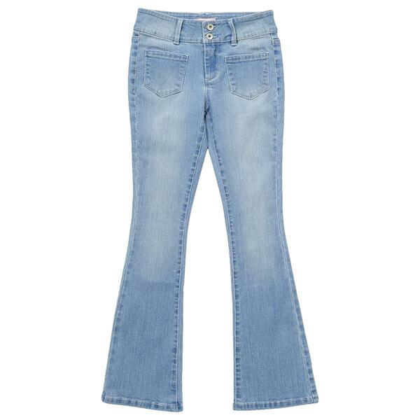 Girls &#40;7-12&#41; Squeeze Flared Patch Pocket Jeans - image 