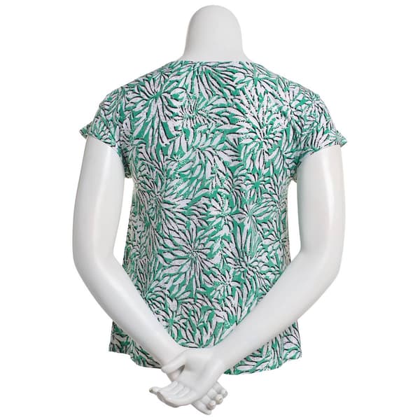Plus Size Emily Daniels Dolman Sleeve Leaf Foil Dot Blouse