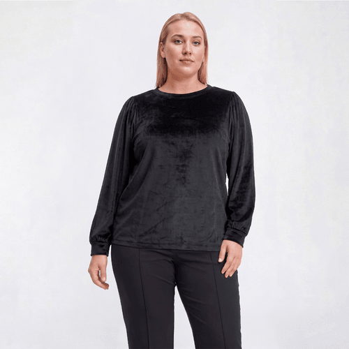 Plus Size Architect(R) Long Sleeve Solid Velvet Sweater