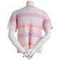Womens Nanette Lepore Short Sleeve Open Stitch Stripe Sweater - image 2
