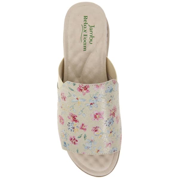 Womens Jambu Queens Floral Wedge Slide Sandals