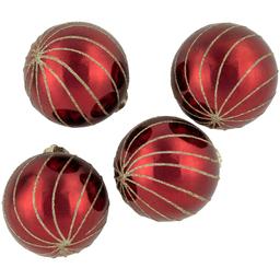 Northlight Seasonal 4ct. Glitter Striped Christmas Ball Ornaments