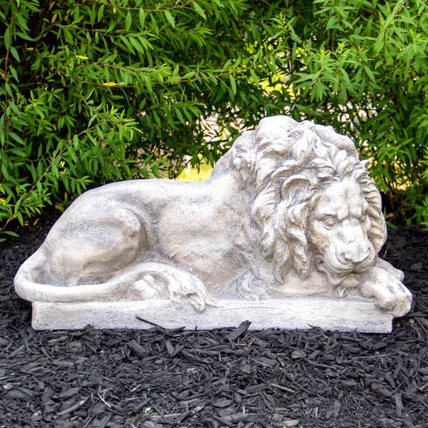 Northlight Seasonal 22in. Lying Down Lion Outdoor Garden Statue