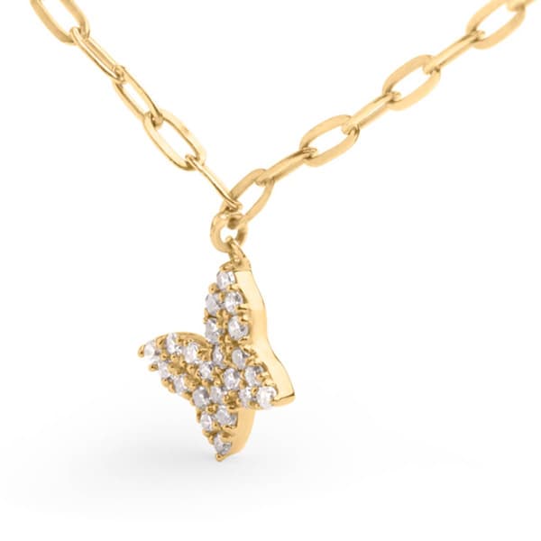 Haus of Brilliance 14kt. Gold 1/2ctw. Diamond Butterfly Necklace