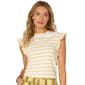 Womens Democracy Crochet Ruffle Sleeve Stripe Sweater - image 1
