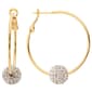 Gold Plated &amp; Pave Crystal Bead Hoop Earrings - image 1