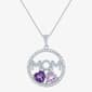 Gemstone Classics(tm) Amethyst Lab Grown White Sapphire Mom Pendant - image 1